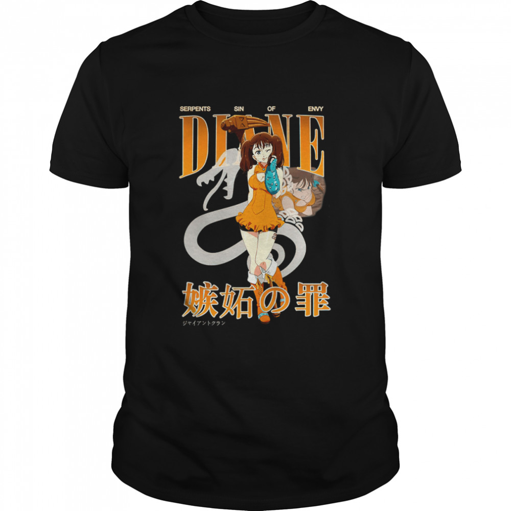 Serpent’s Sin Of Envy Diane Homage Anime The Seven Deadly Sins Nanatsu No Taizai Anime Bootleg Anime Vintage 90s shirt Classic Men's T-shirt