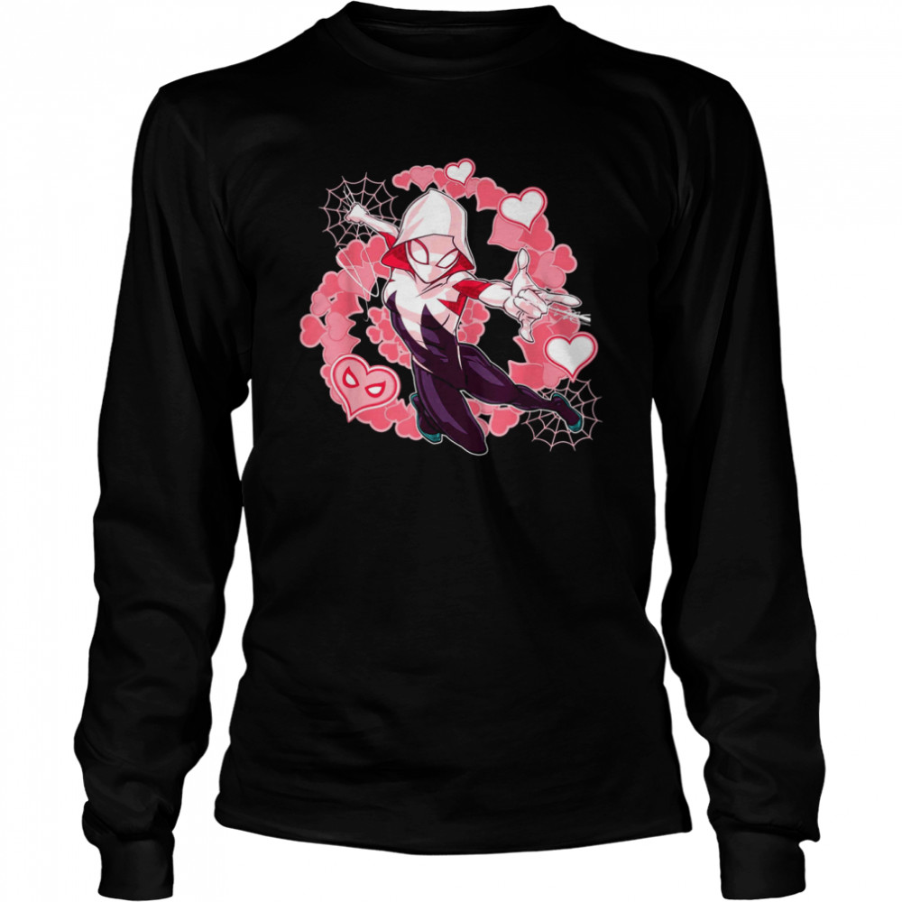The Spider Verse Gwen Stacy Hearts Home Coming Marvel Avengers shirt Long Sleeved T-shirt