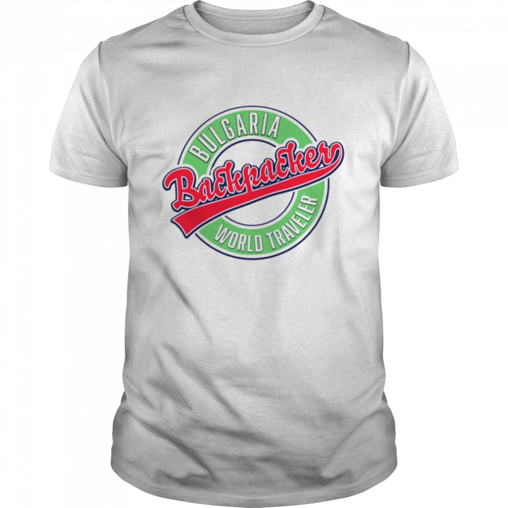 Backpacker World Traveler Retro Logo Bulgaria shirt