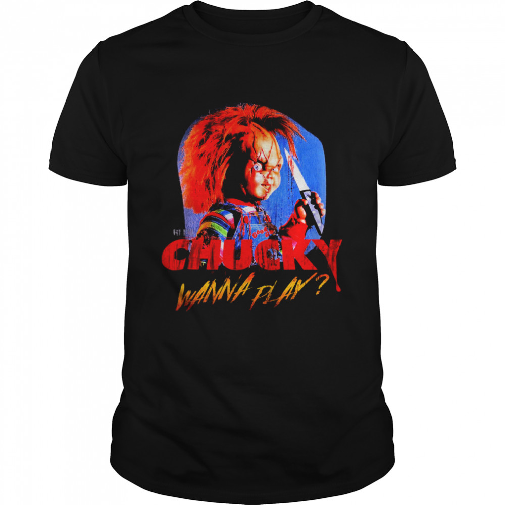 Child’s Play Chucky Wanna Play Creepy Portrait Child’s Play Shirts