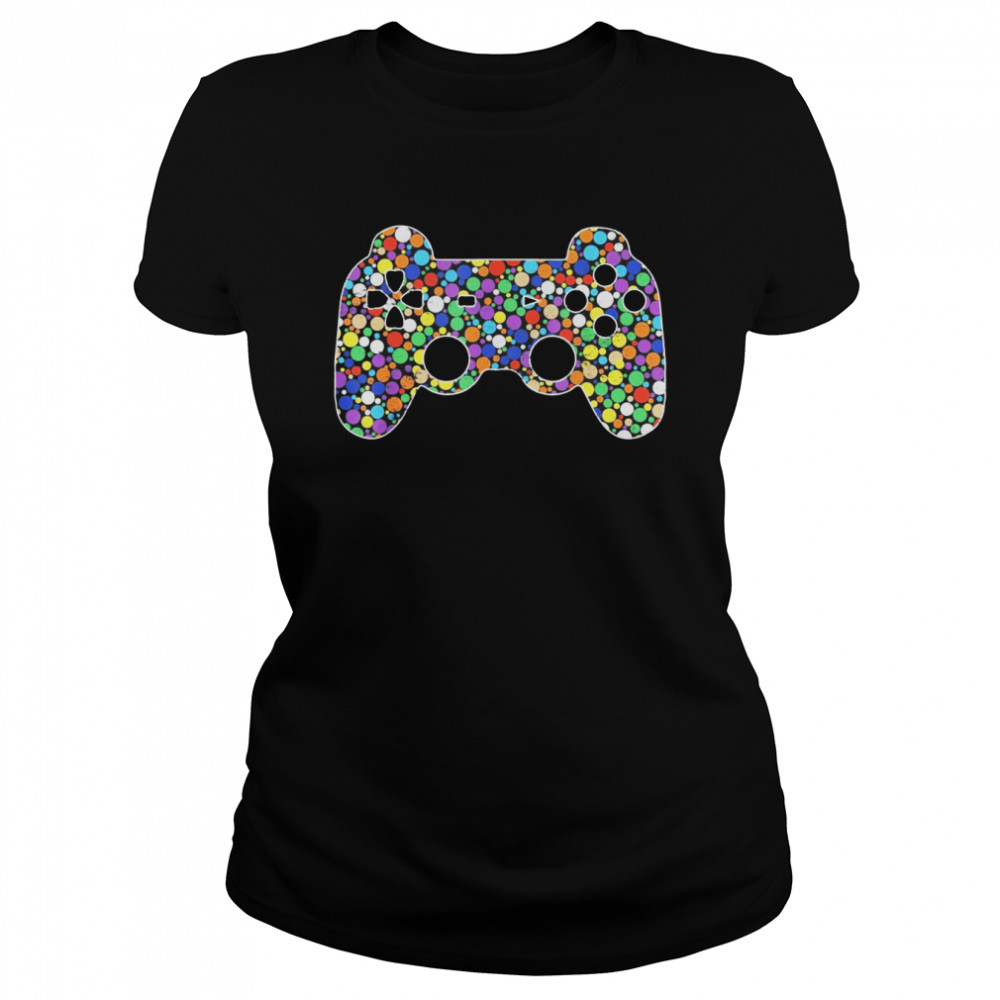 colourful polka dot video game international dot day classic womens t shirt