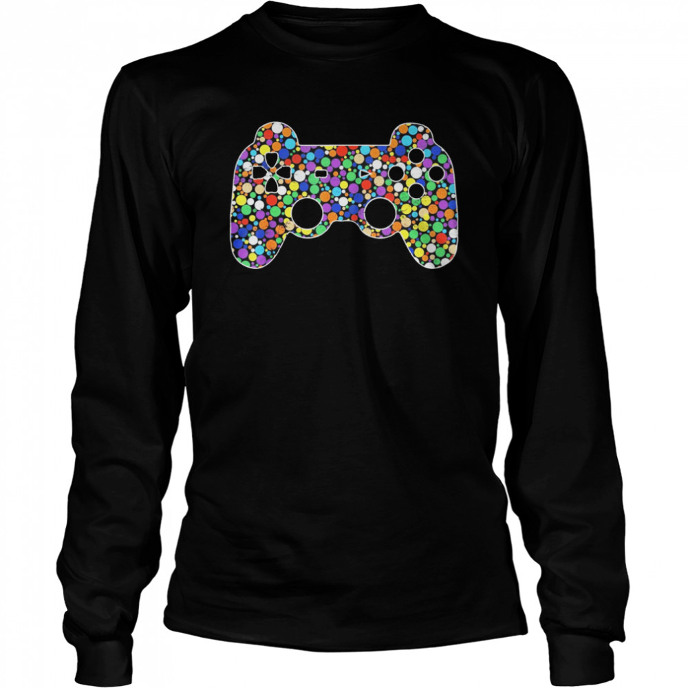 Colourful Polka Dot Video Game International Dot Day  Long Sleeved T-shirt