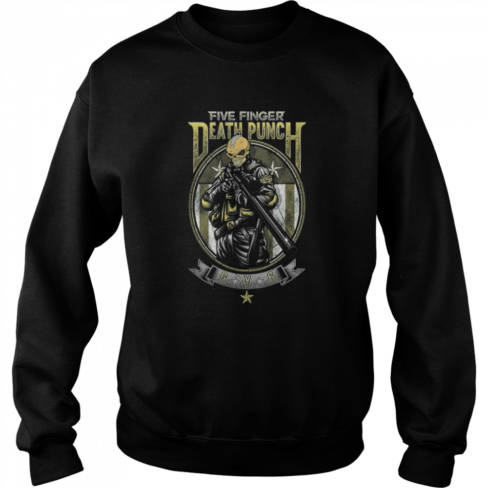 Five Finger Death Punch Concert Pistols Green Cracked shirt Unisex Sweatshirt