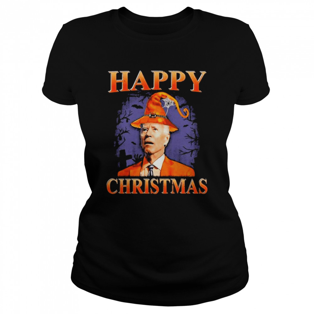 Halloween Joe Biden Witch Hat Happy Christmas shirt Classic Women's T-shirt