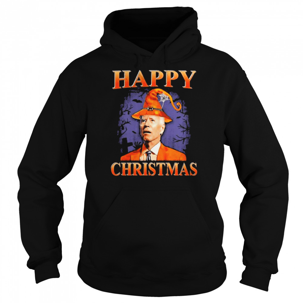 halloween joe biden witch hat happy christmas shirt unisex hoodie