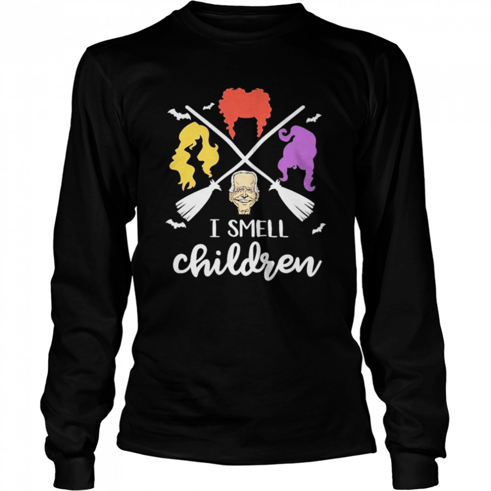 I Smell Children Biden And Hocus Pocus Halloween shirt Long Sleeved T-shirt