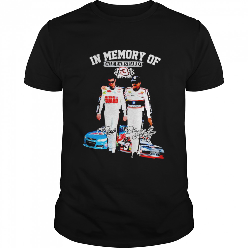 In memory of Dale Earnhardt 3 signatures shirt