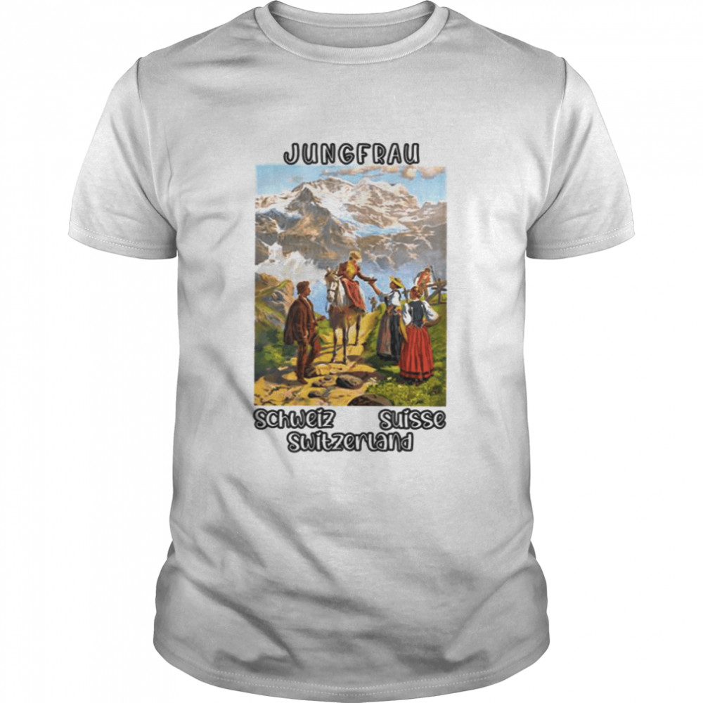 Jungfrau Panoramic Vintage Travel Switzerland shirt Classic Men's T-shirt