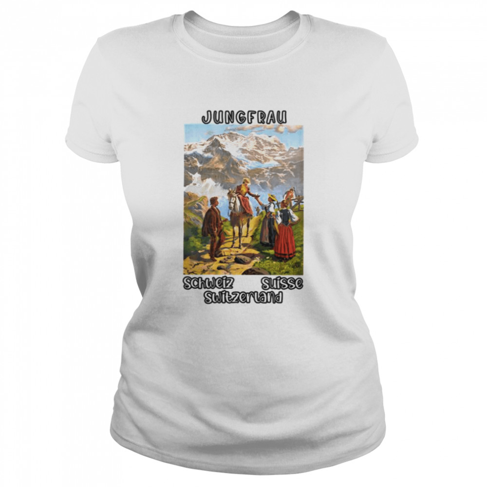 Jungfrau Panoramic Vintage Travel Switzerland shirt Classic Women's T-shirt