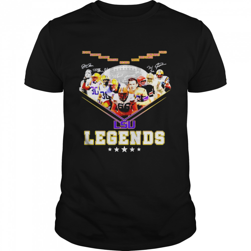 LSU Tigers football legends signatures shirt