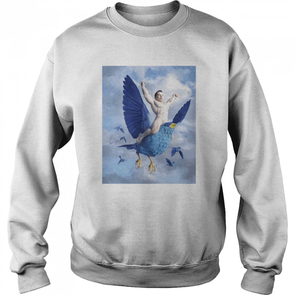 Musk Ridding Twitter Bird Art shirt Unisex Sweatshirt