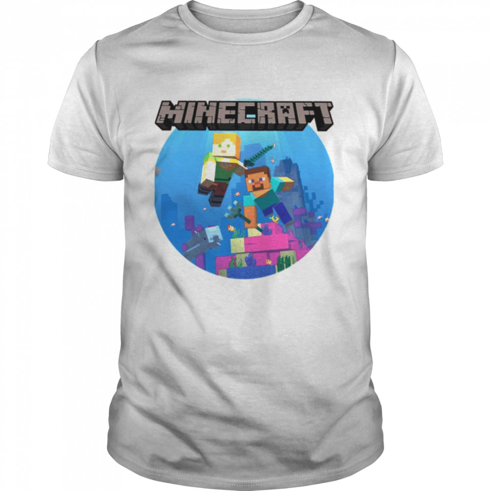 Retro Design Aquatic Minecraft Fun Game shirt Classic Men's T-shirt