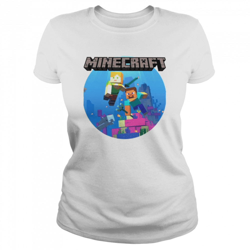 Retro Design Aquatic Minecraft Fun Game shirt Classic Women's T-shirt