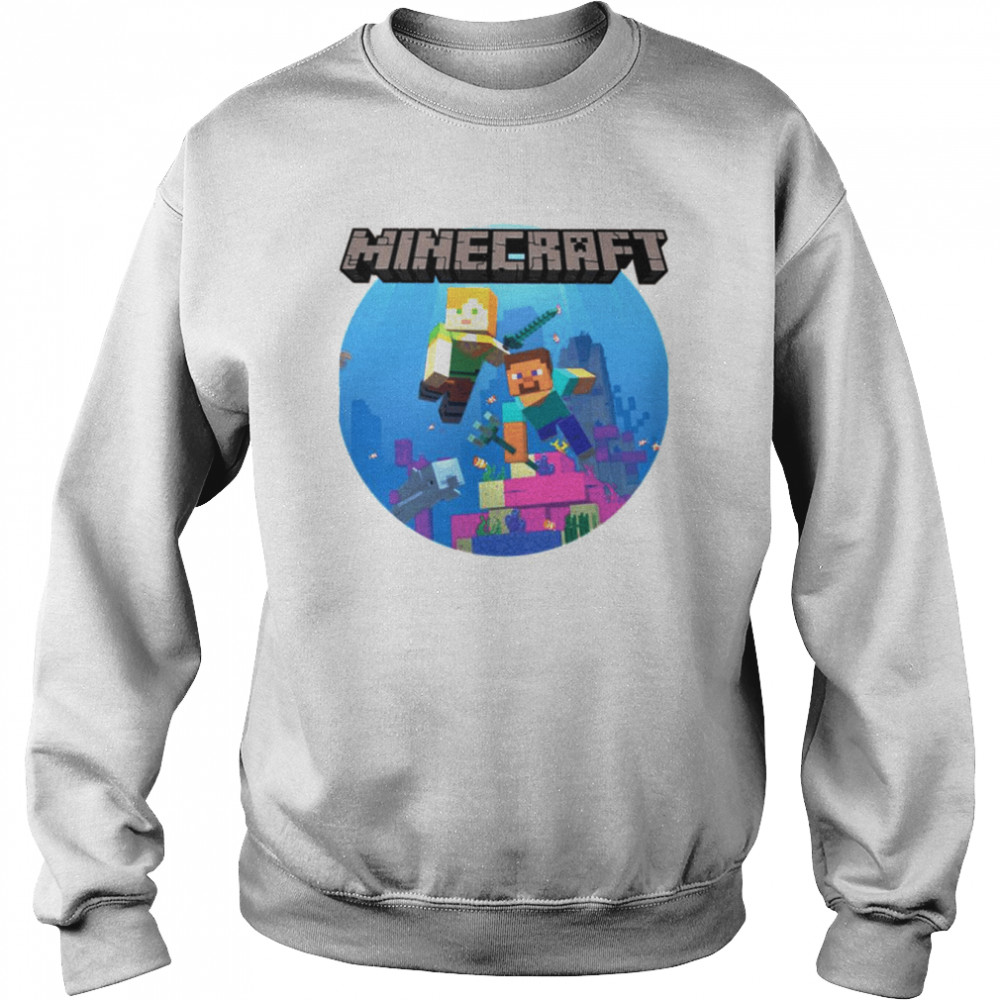 retro design aquatic minecraft fun game shirt unisex sweatshirt