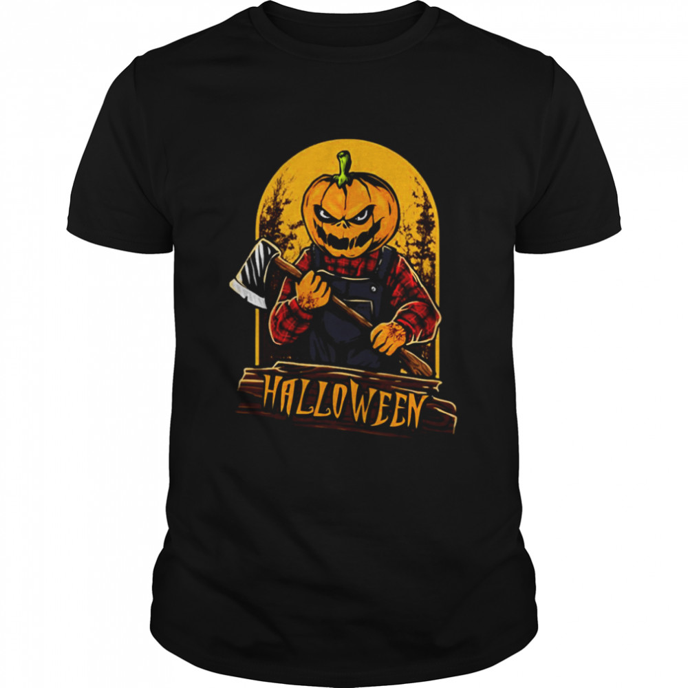 Scary Pumpkin Head Halloween shirt Classic Men's T-shirt