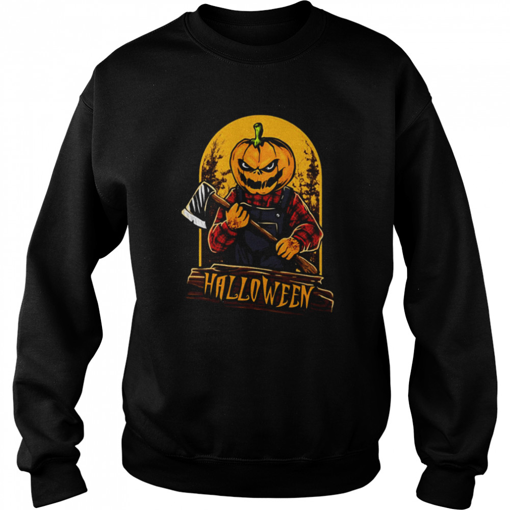 Scary Pumpkin Head Halloween shirt Unisex Sweatshirt