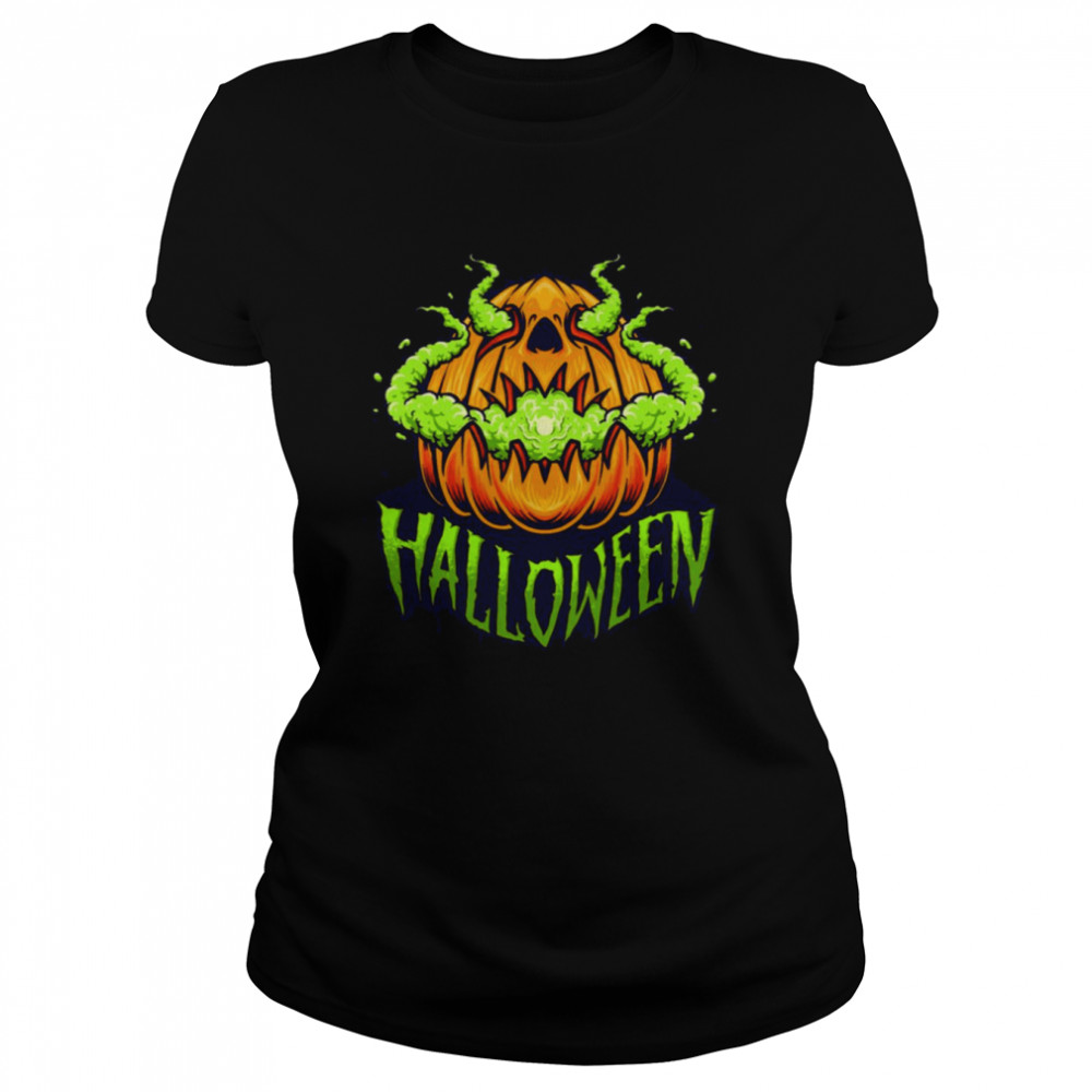 scary pumpkin head shirt classic womens t shirt