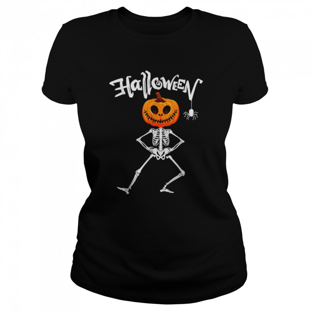 Skeleton Pumpkin Head Halloween Scary shirt Classic Women's T-shirt