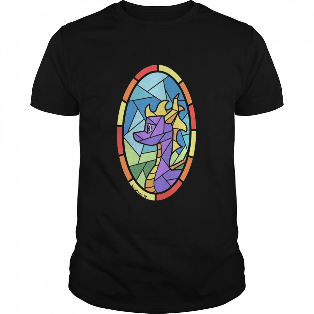 Stained Glass Spyro Game Spyro Reignited Trilogy shirt Classic Men's T-shirt