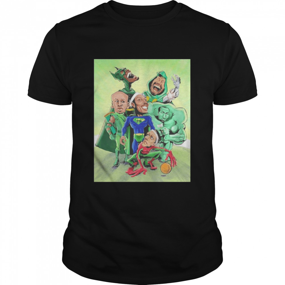 Superhero Cartoon Boston Celtics Halloween Shirt