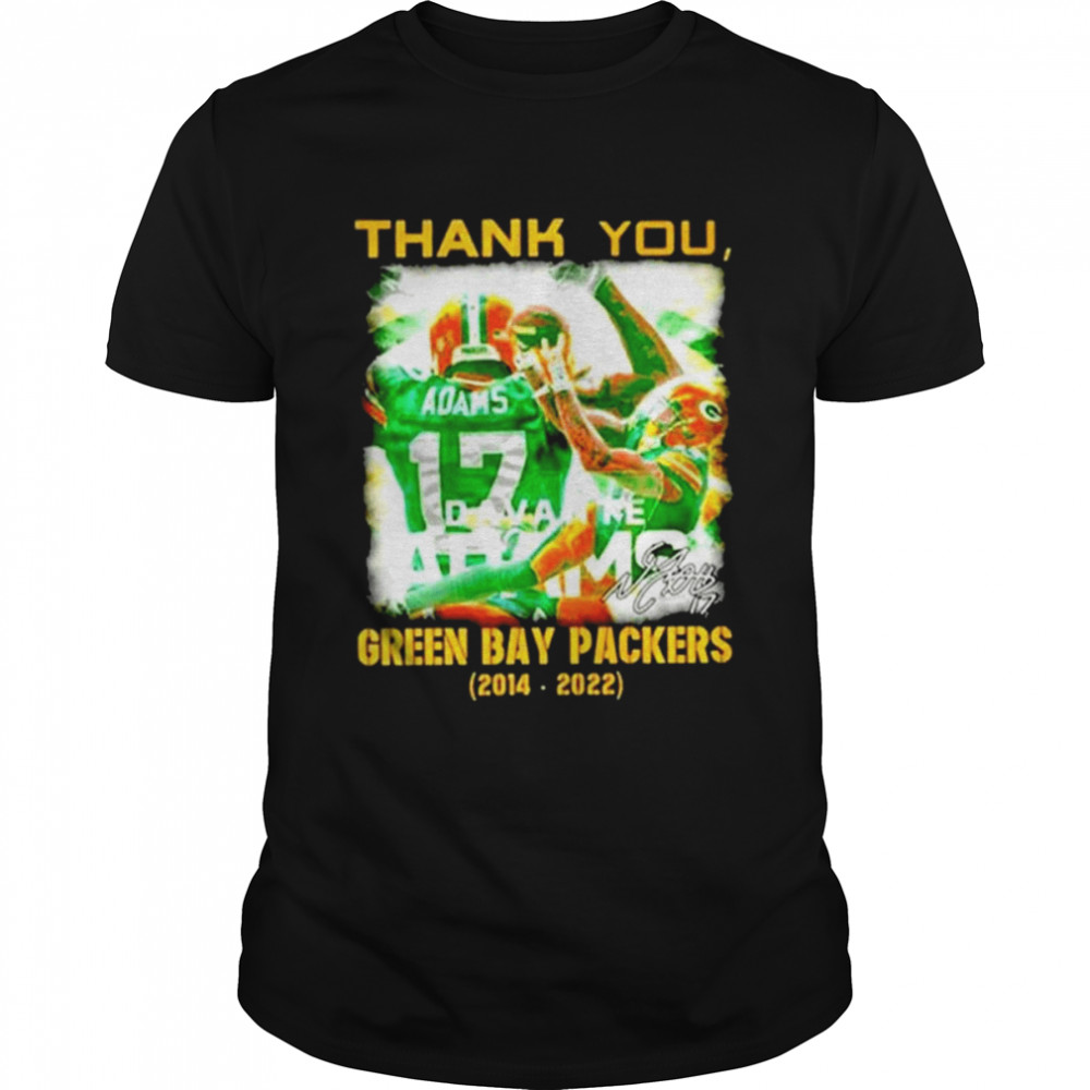 Thank You Davante Adams Green Bay Packers 2014 2022 Signatures Green Bay Packers T-Shirt