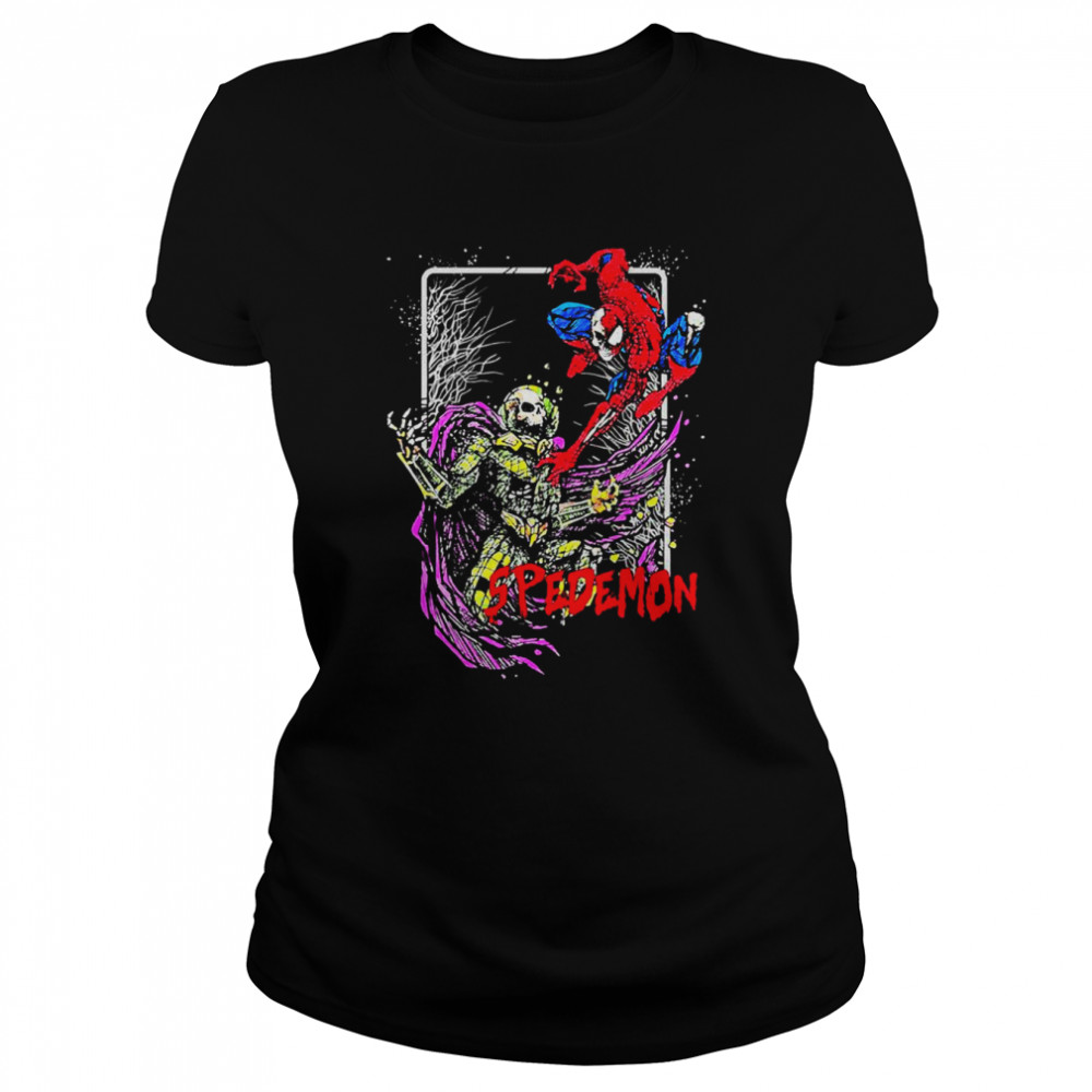 Marvel Splider Zombie Halloween Spooky Illustration shirt Classic Women's T-shirt