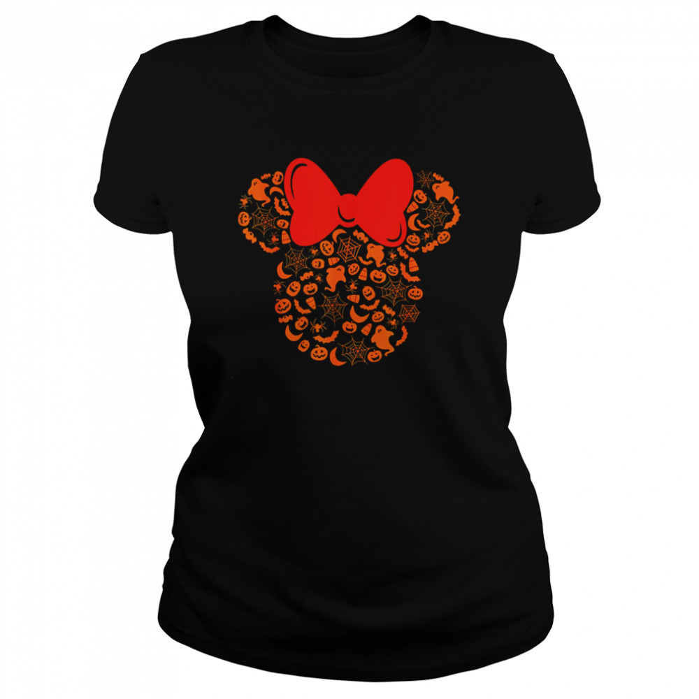 Mickey Halloween Pumkin And Spider Ghost Are So Scary T- Classic Women's T-shirt