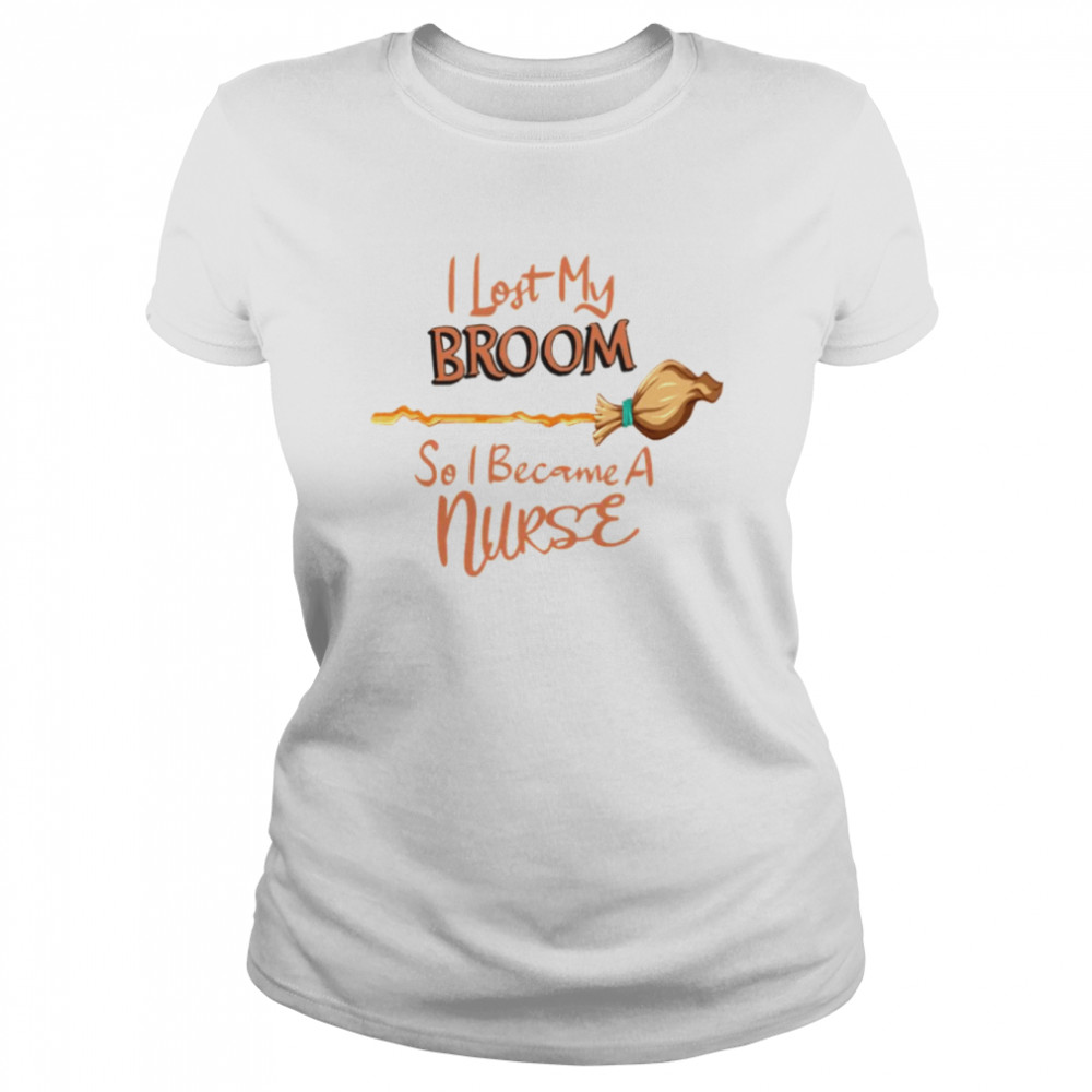 I Lost My Broom Halloween Illustration shirt Classic Women's T-shirt