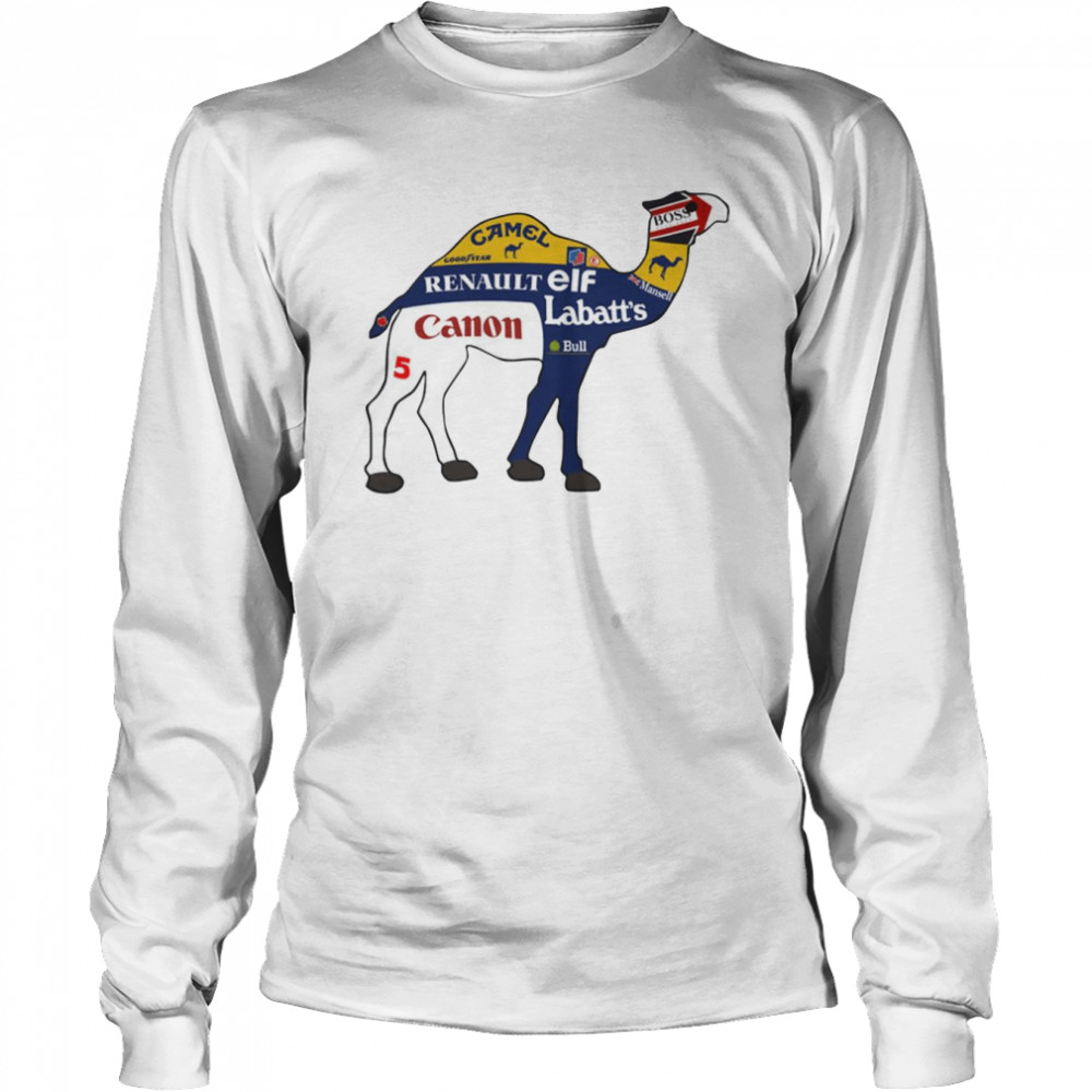 Mansell Williams Fw14 Camel Deisgn Formula 1 Car Racing F1 shirt Long Sleeved T-shirt