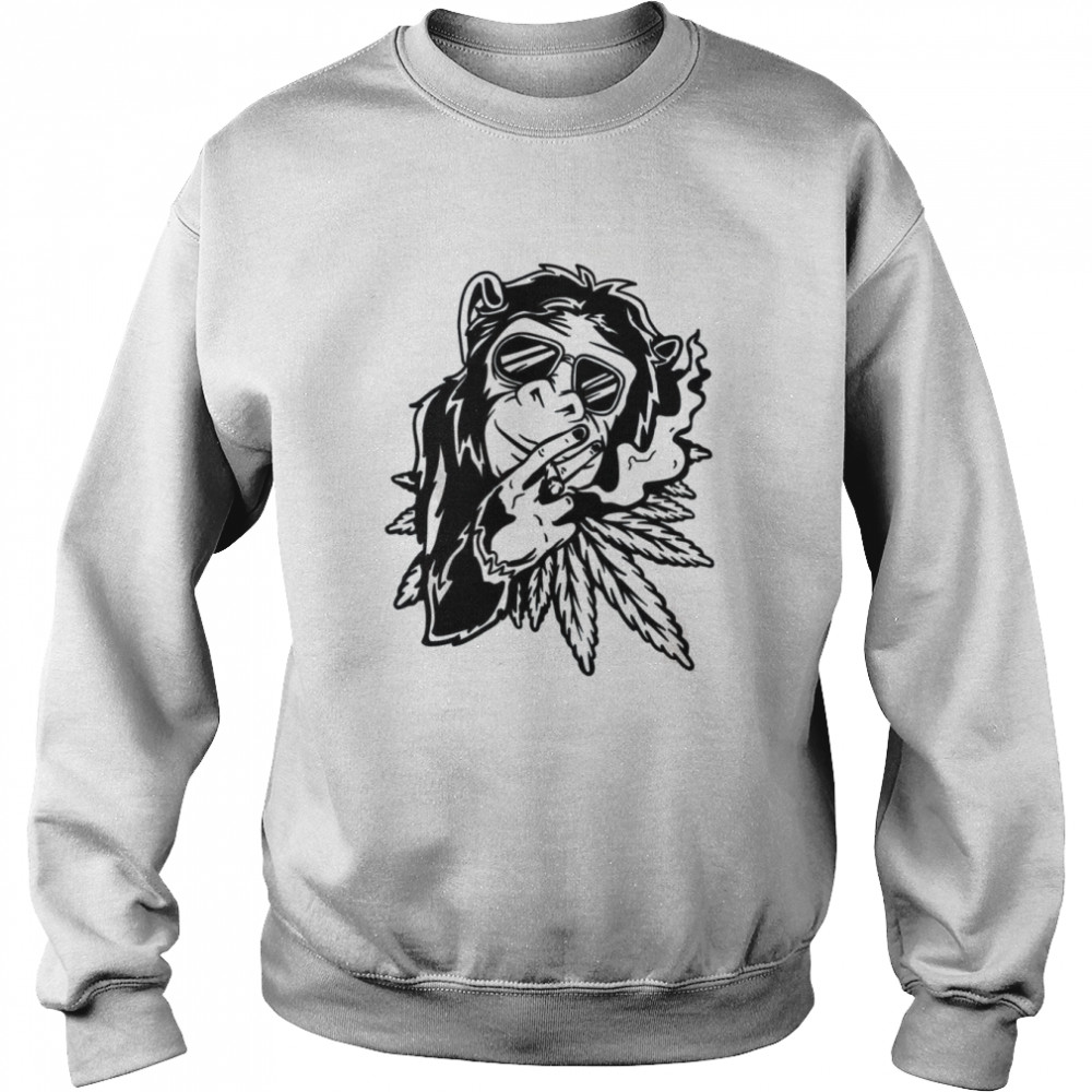 Marijuana Weed Cigarette Monkey shirt Unisex Sweatshirt