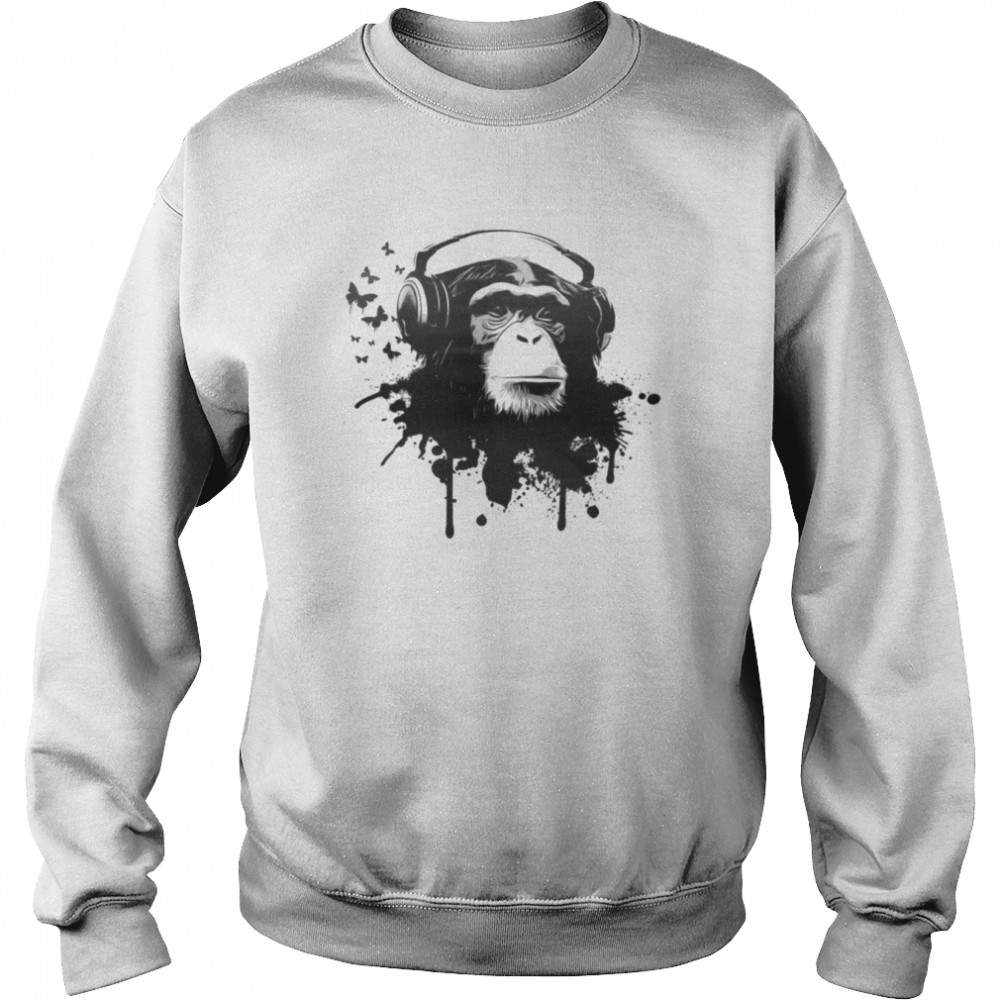 Monkey Headphones shirt Unisex Sweatshirt