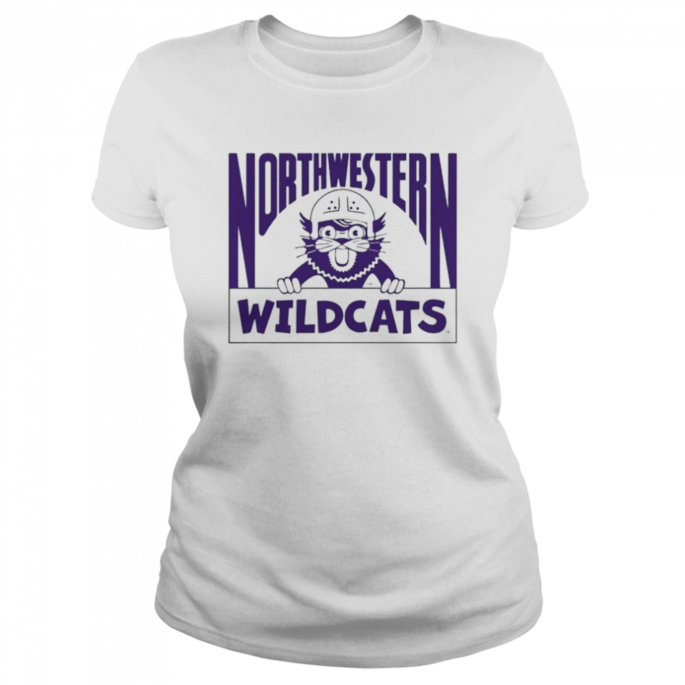 Northwestern Wildcats Vintage Football Mascot shirt Classic Women's T-shirt