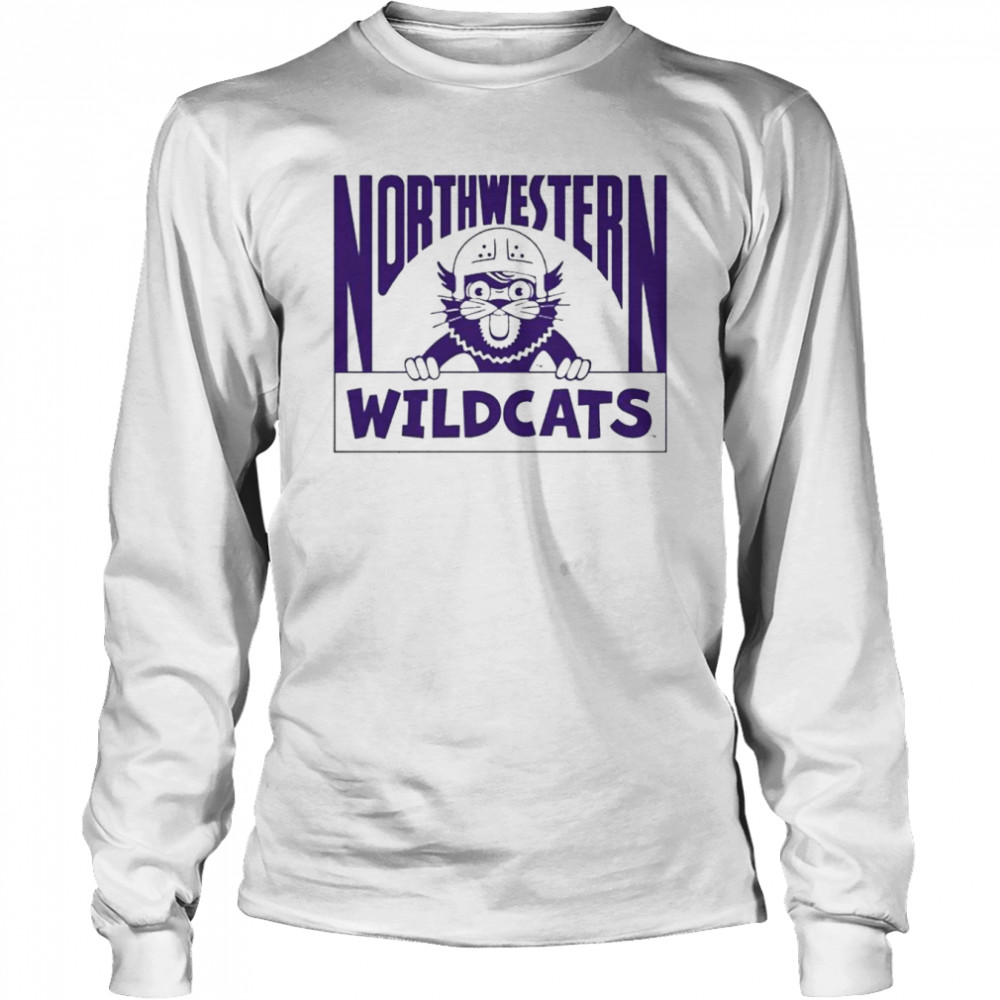 Northwestern Wildcats Vintage Football Mascot shirt Long Sleeved T-shirt