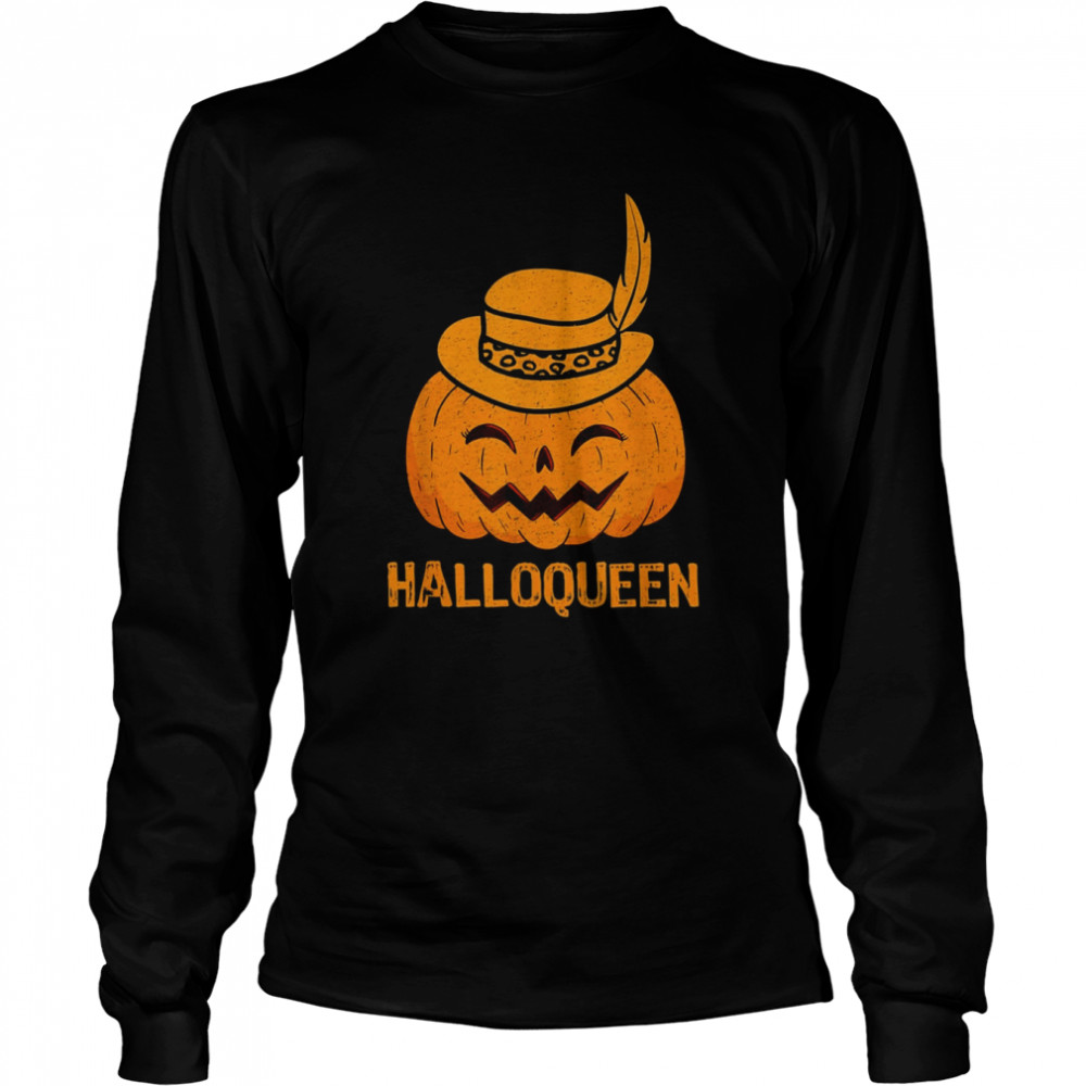 Pumpkin Funny Pumpkin Wearing a Hat Halloween 2022  Long Sleeved T-shirt