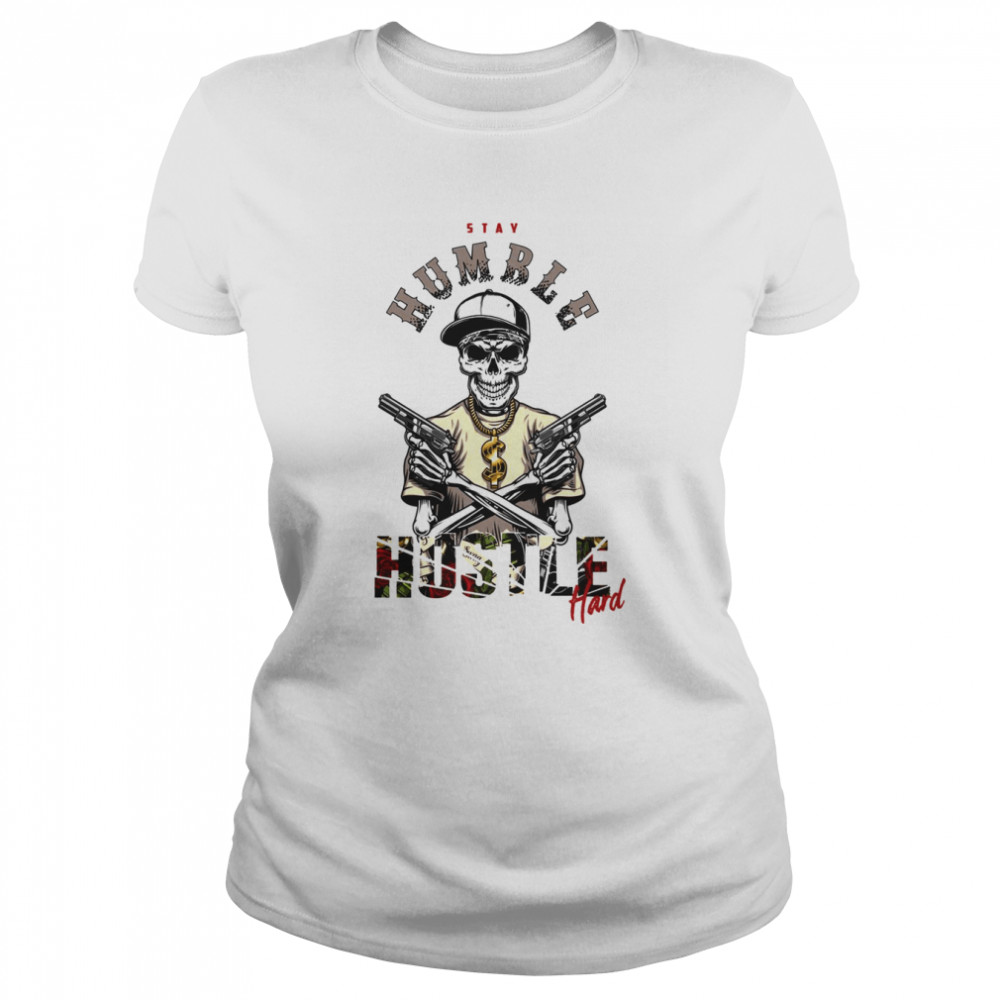 Skeleton With Guns Design Halloween shirt Classic Women's T-shirt