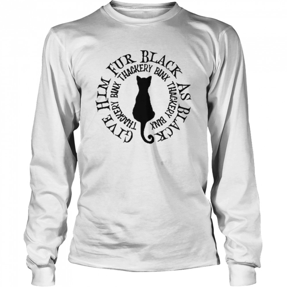 Thackery Binx Hocus Pocus Sanderson Sisters Black Cat T- Long Sleeved T-shirt