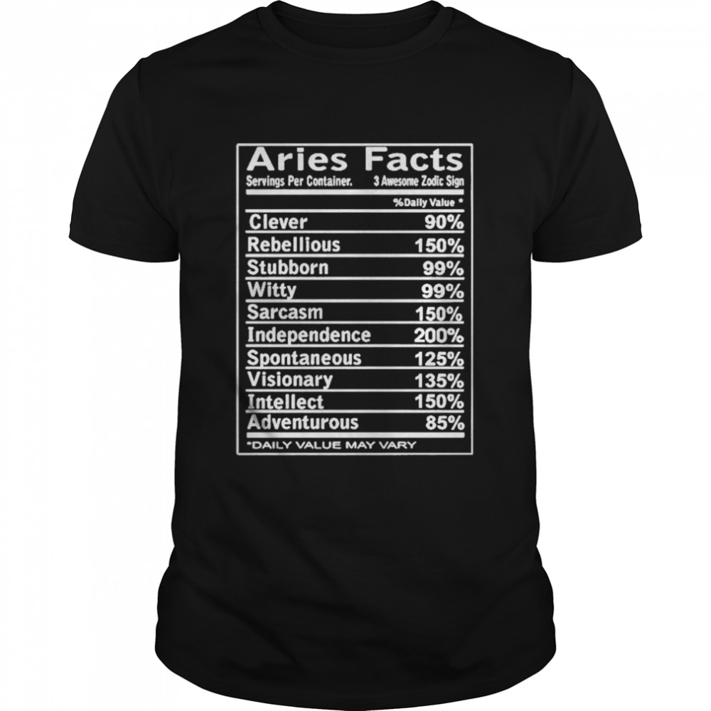 Aries facts clever rebellious stubborn shirt Classic Men's T-shirt