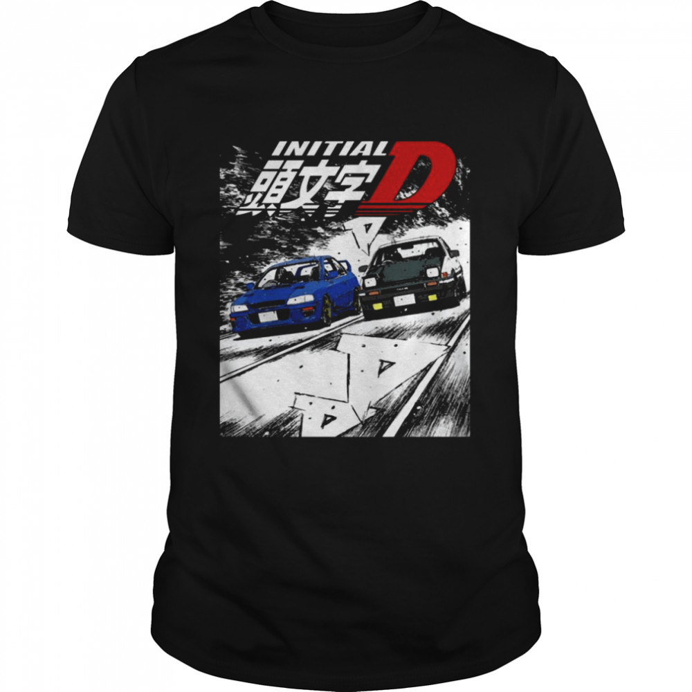 Drift Racing Tandem Takumi Fujiwara Ae86 Vs Bunta Fujiwara Gc8 Chase shirt Classic Men's T-shirt