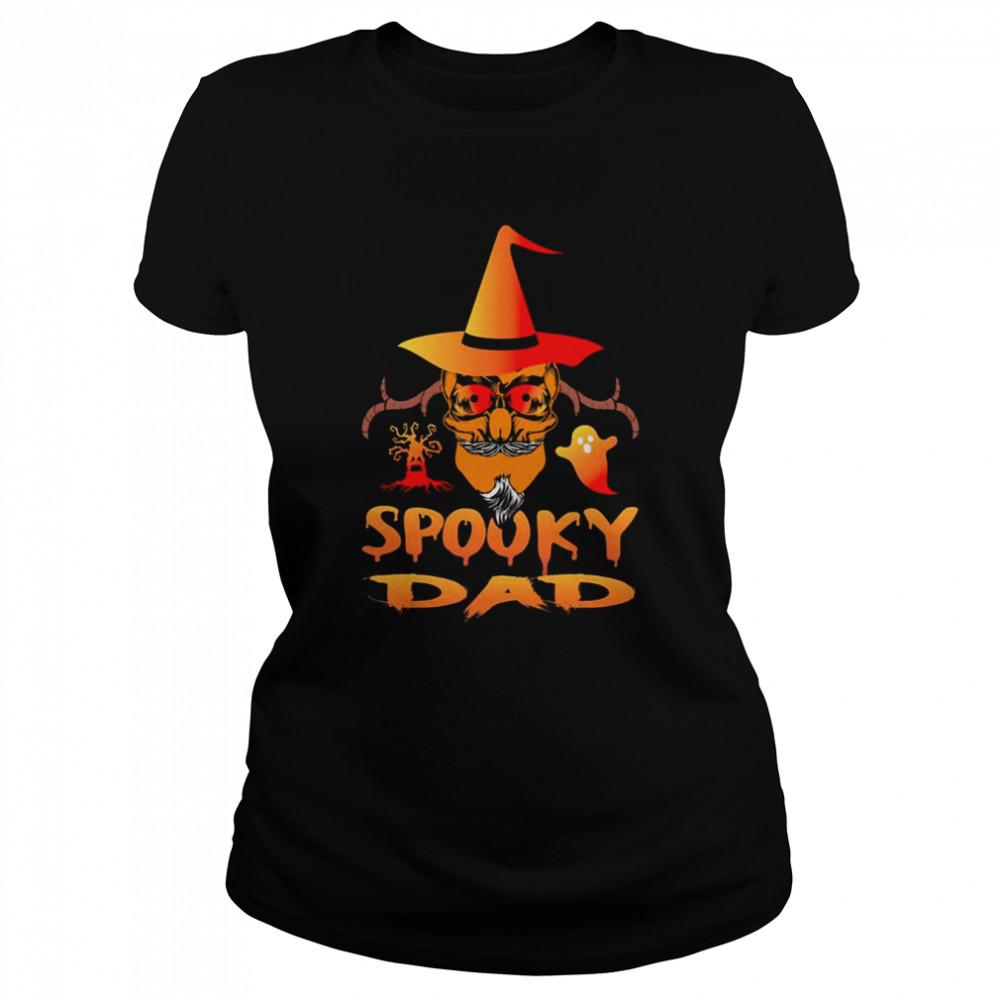 Orange Hat Halloween Trick Or Treat Spooky Dad shirt Classic Women's T-shirt