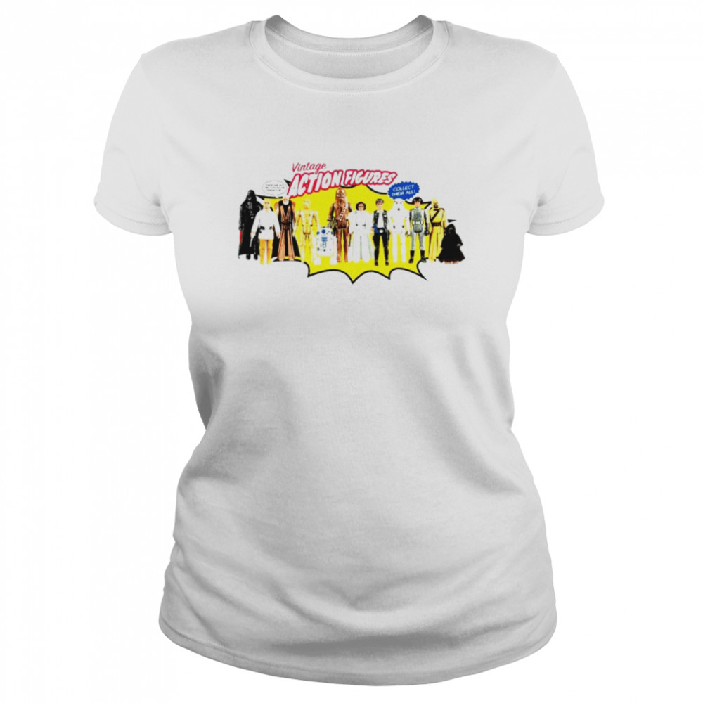 Star Wars Vintage action figures collect them all shirt Classic Women's T-shirt