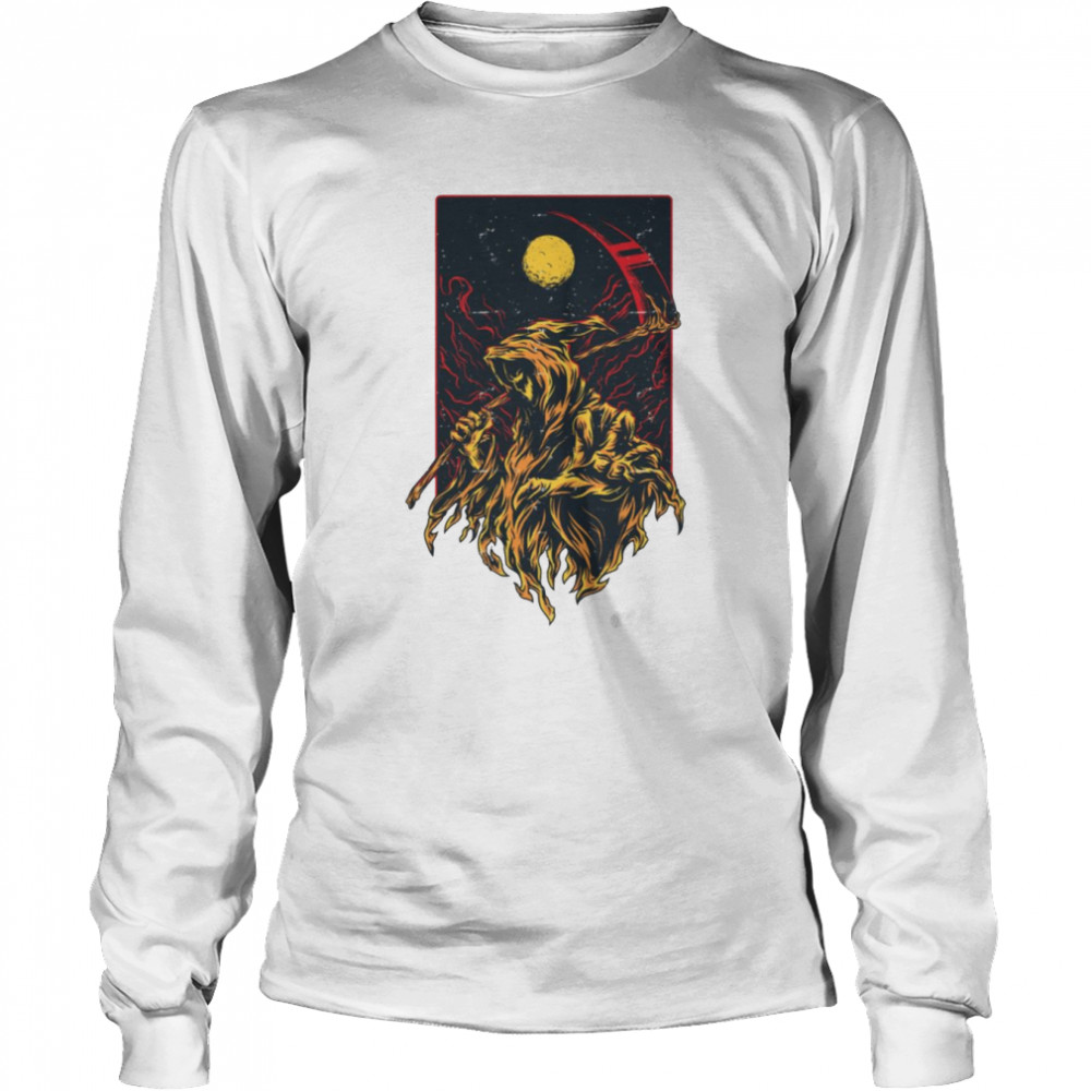 The Hell God Grim Reaper Halloween shirt Long Sleeved T-shirt