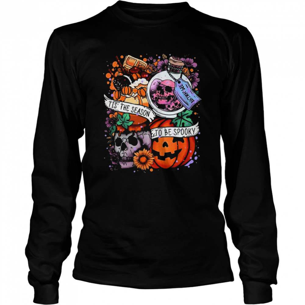 Tis The Season To Be Spooky Great Halloween Pumpkin T Long Sleeved T-shirt