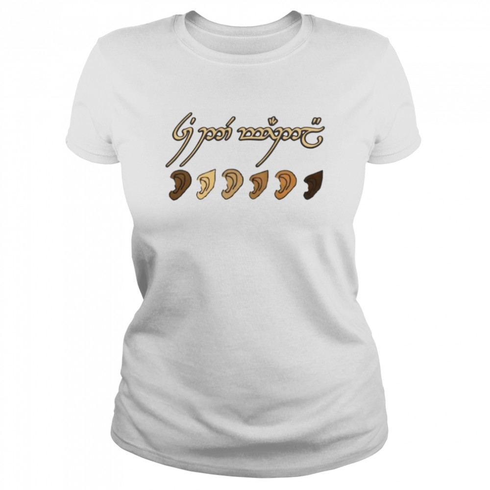 You All Are Welcome Here Elvish Elijah Funny Memes Wood shirt Classic Women's T-shirt