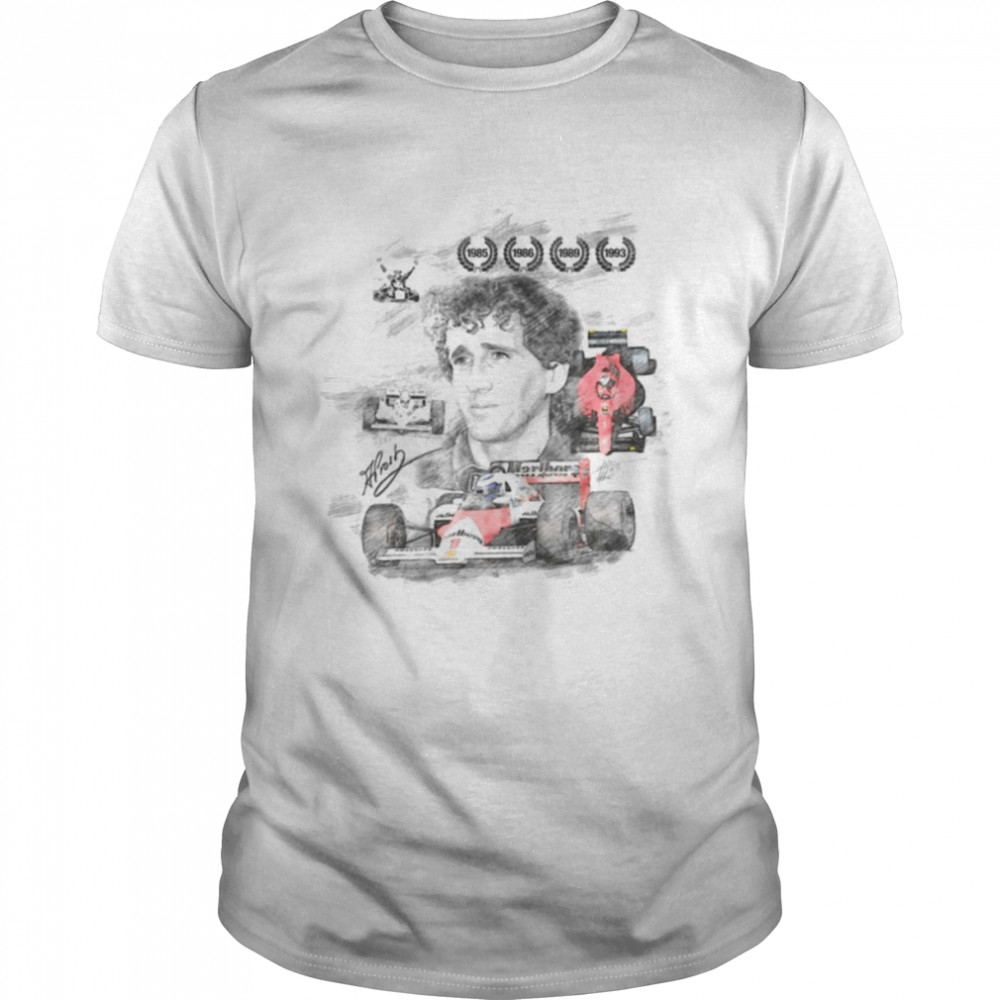 Alain Prost Formula 1 Car Racing F1 shirt