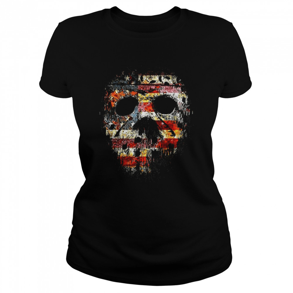 American Jason America Flag Mask Halloween shirt Classic Women's T-shirt