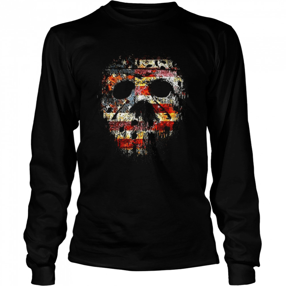 American Jason America Flag Mask Halloween shirt Long Sleeved T-shirt