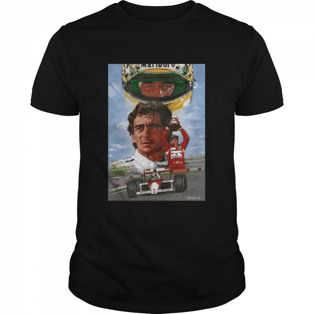 Ayrton Senna Drawing Formula 1 Car Racing F1 shirt