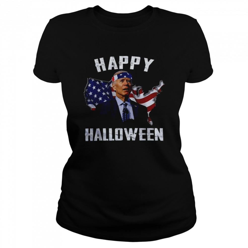 Joe Biden Happy Halloween American Flag 4Th Of July shirt Classic Women's T-shirt