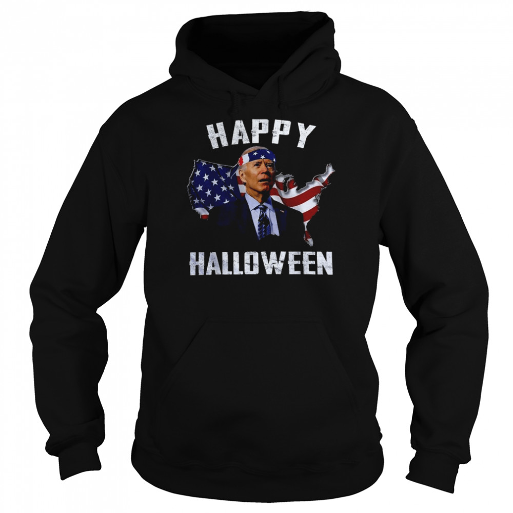 Joe Biden Happy Halloween American Flag 4Th Of July shirt Unisex Hoodie