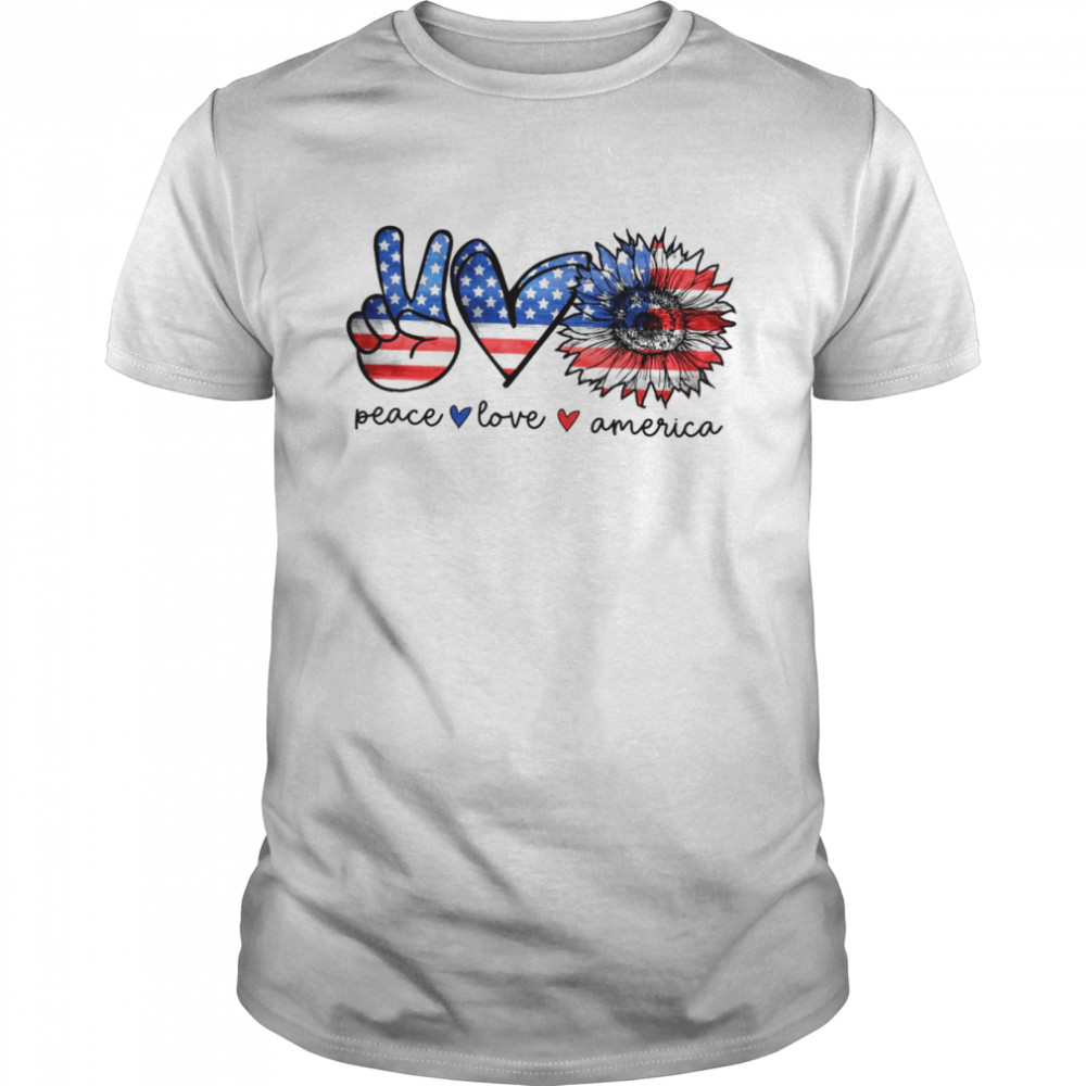 Peace Love America 4th Of July shirt Classic Men's T-shirt